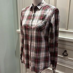 Massimo Dutti Cotton Plaid Blouse Sz 6